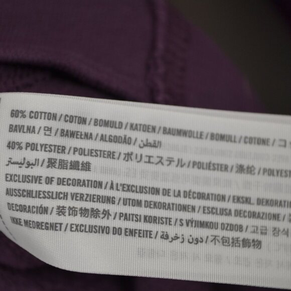 Abercrombie & Fitch Crewneck Pullover Tie Hem Womens M Sweatshirt Purple Cropped - Picture 7 of 9